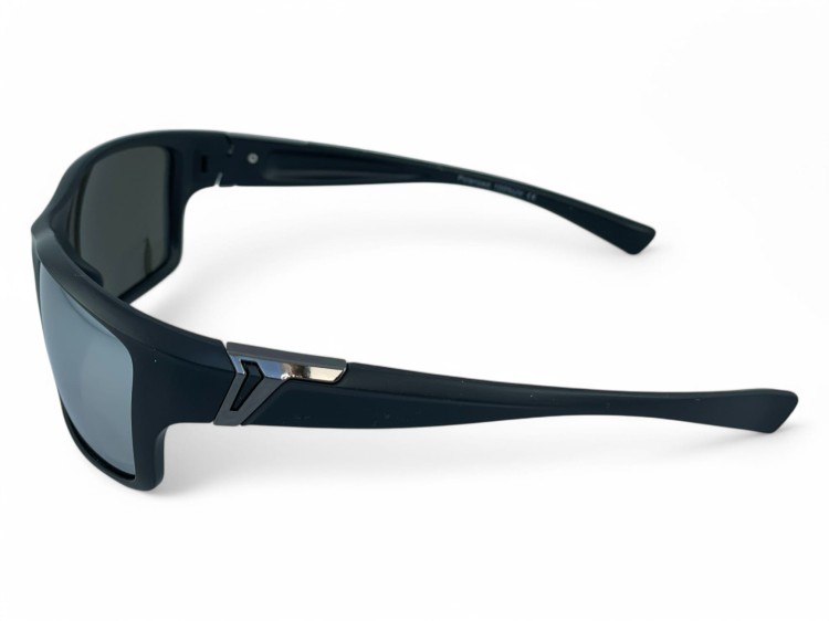 Polarized 100% UV-CE okulary sportowe czarne matowe - widok z boku
