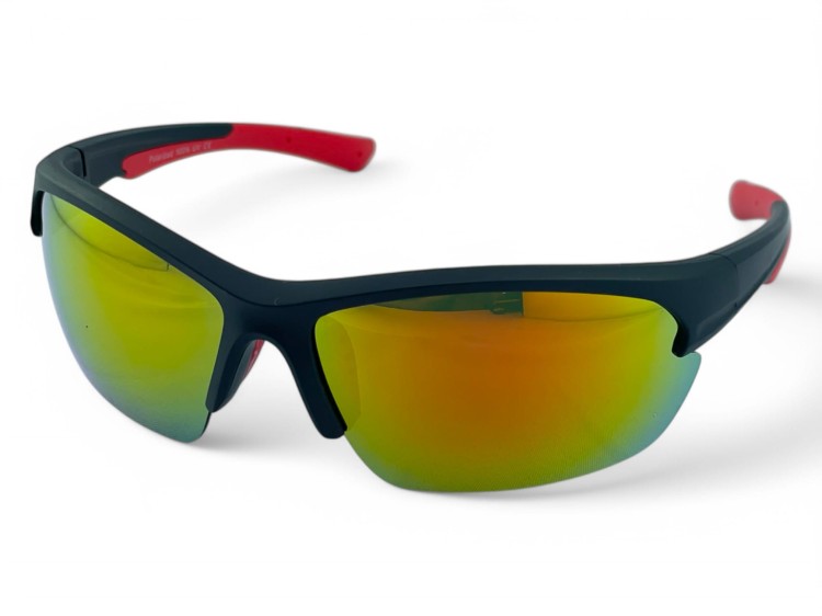 M119 C3 okulary sportowe czarno-czerwone lustrzane soczewki - widok z boku