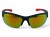 M119 C3 okulary sportowe czarne z czerwonymi zausznikami lustrzane - przód