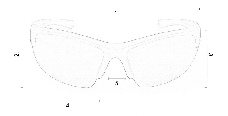 M119 C3 okulary sportowe wymiary - szkic techniczny