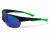 M119 C4 okulary sportowe czarno-zielone lustrzane soczewki - widok z boku