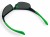 M119 C4 okulary sportowe czarne z zielonymi zausznikami - widok z góry