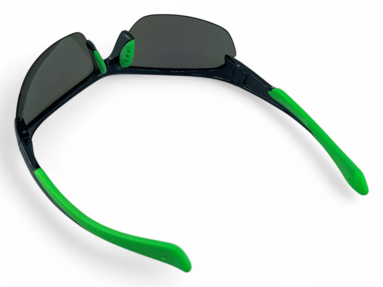 M119 C4 okulary sportowe czarne z zielonymi zausznikami - widok z góry