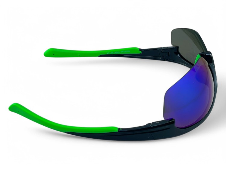M119 C4 okulary sportowe czarno-zielone zauszniki - widok z góry