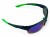 M119 C4 okulary sportowe czarne z zielonymi akcentami lustrzane - widok z boku