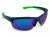 M119 C4 okulary sportowe czarno-zielone lustrzane soczewki - widok z boku lekko z góry