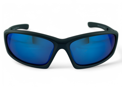 Model M116 C2 okulary sportowe czarne niebieskie - widok z przodu