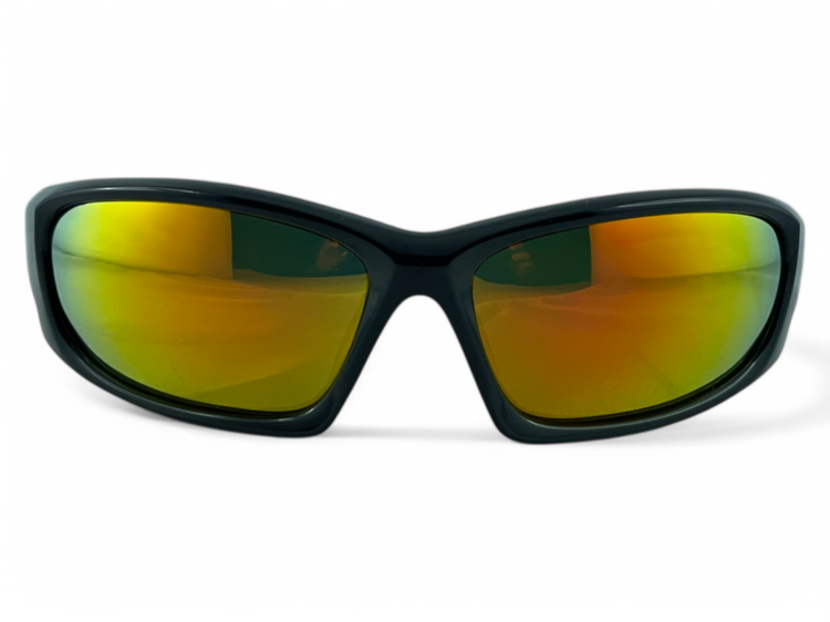 Polarized Sport M116 C3 okulary czarne z lustrzanymi soczewkami - widok z przodu
