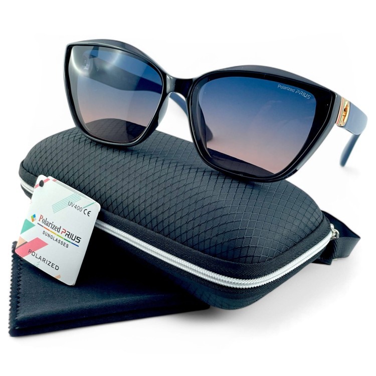 Prius PRW-551 C2 okulary damskie czarne z etui - widok z przodu