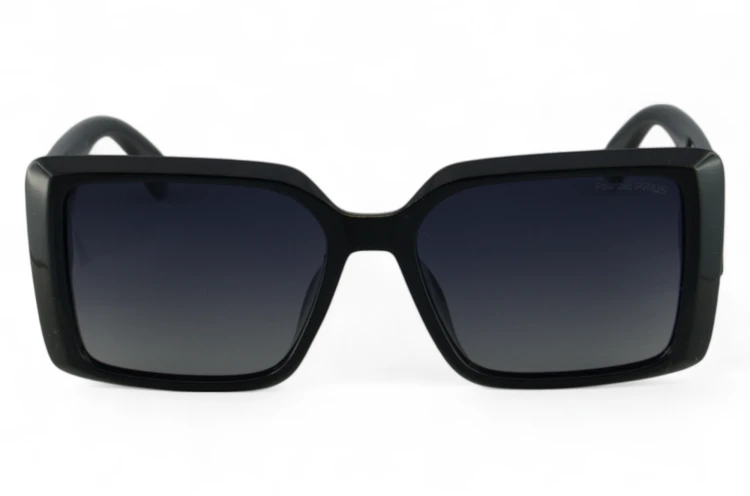 PRW-V525 C1 BLCK okulary damskie czarne kwadratowe - widok z przodu