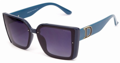 Prius V203 C2 teal okulary damskie - widok z przodu z ozdobnym "D"