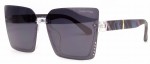 Women's Rimless Sunglasses PRIUS PRW-V501 C2 with Navy Temples – Polarized