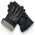Men's leather gloves PRIUS LUX PRMG-2001 - laid crosswise with a folded cuff showing the gray-beige lining