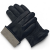 Men's leather gloves PRIUS LUX PRMG-2003 - laid one on the other with a folded cuff and a light lining