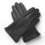 Men's leather gloves PRIUS LUX PRMG-2003 - laid crosswise with an embossed deer at the cuffs