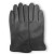 Men's leather gloves PRIUS LUX PRMG-2003 - view of the plain back of the hand and the bound cuff edge