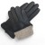 Men's leather gloves PRIUS LUX PRMG-2003 - laid crosswise with a widely folded cuff showing the lining