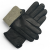 Men's leather gloves PRIUS LUX PRMG-2007 - laid crosswise with a folded cuff and a visible snap