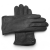 Men's leather gloves PRIUS LUX PRMG-2007 - crossed at right angles with a matte snap on the cuff