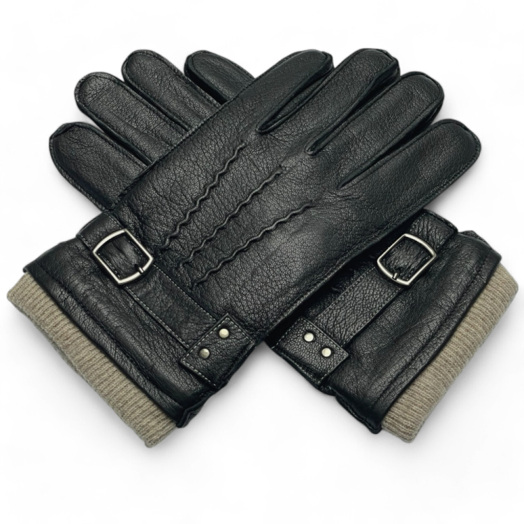 Rękawiczki męskie ocieplane PRMG-2009 – klasyczny design, zbliżenie