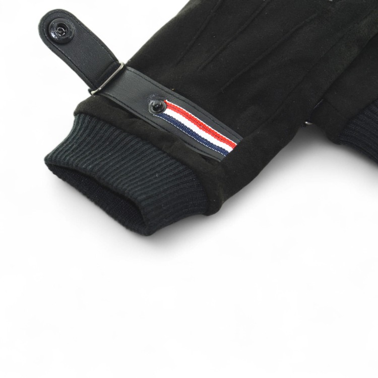 Prisma TH-Unisex czarne rękawiczki zimowe z zatrzaskiem - zbliżenie