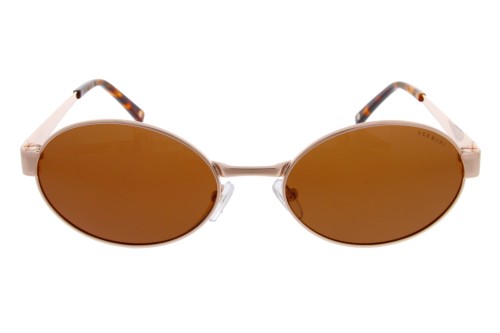 Damskie okulary przeciwsłoneczne Vermari Milano Alba C3 – złote oprawki, brązowe szkła