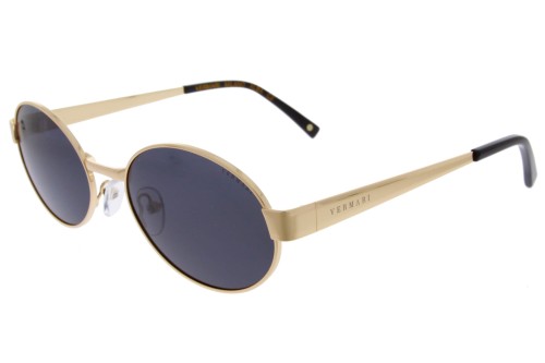 Okulary premium Vermari Milano Alba C2 – metalowe złote zauszniki, czarne szkła