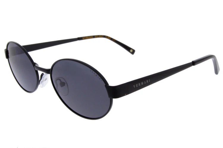 Eleganckie okulary damskie Vermari Milano – włoski design, czarne soczewki i metalowe detale