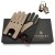 Men's touchscreen leather driving gloves Vermari Milano VMGL-2025 - beige and black on a gift box with the brand logo