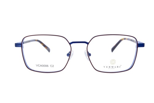 Oprawki clip-on unisex Vermari Milano VCA0006 C2 - granatowy metal, widok z przodu