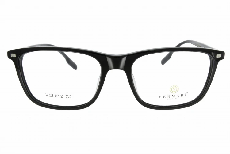 Oprawki clip-on unisex Vermari Milano VCL012 C2 - czarne, acetat+metal, widok z przodu