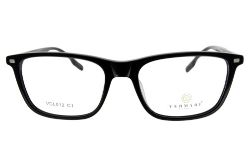 Oprawki clip-on unisex Vermari Milano VCL012 C1 - czarne, acetat+metal, widok z przodu