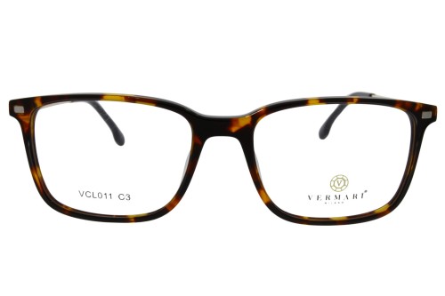 Oprawki clip-on unisex Vermari Milano VCL011 C3 - szylkret, acetat+metal, widok z przodu