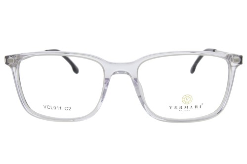 Oprawki clip-on unisex Vermari Milano VCL011 C2 - przezroczysty szary, acetat+metal, widok z przodu