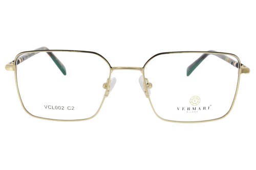 Oprawki clip-on unisex Vermari Milano VCL002 C2 - złoty metal, widok z przodu