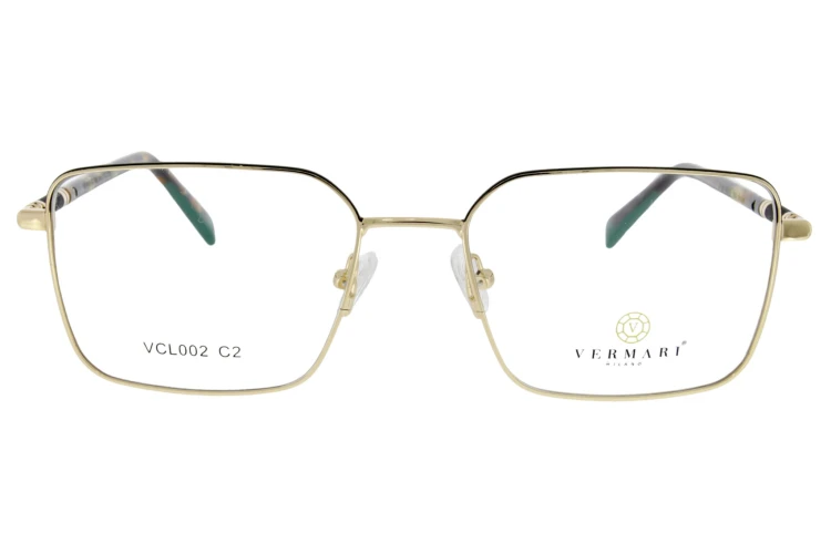 Oprawki clip-on unisex Vermari Milano VCL002 C2 - złoty metal, widok z przodu