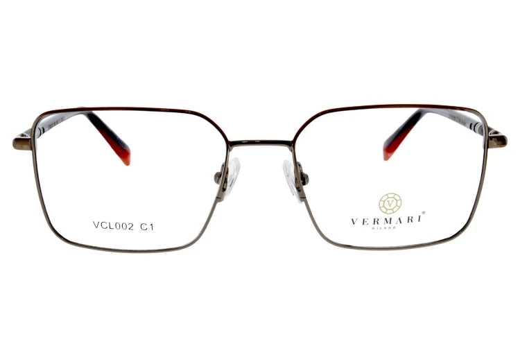 Oprawki clip-on unisex Vermari Milano VCL002 C1 - grafitowy metal, widok z przodu