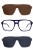 Oprawki clip-on meskie Vermari Milano VE845 C3 - granatowy, acetat, widok z przodu z nakładkami