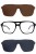 Oprawki clip-on unisex Vermari Milano VE845 C1 - czarne, acetat, widok z przodu z nakładkami