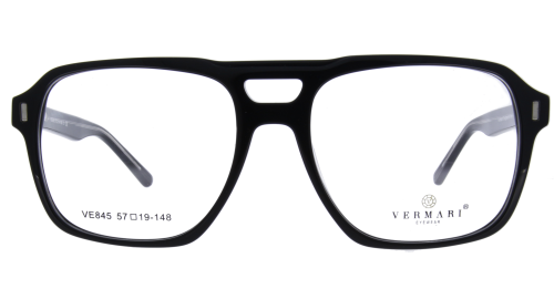 Oprawki Vermari Milano VE845 C1 unisex - prostokątne, czarne, widok z przodu