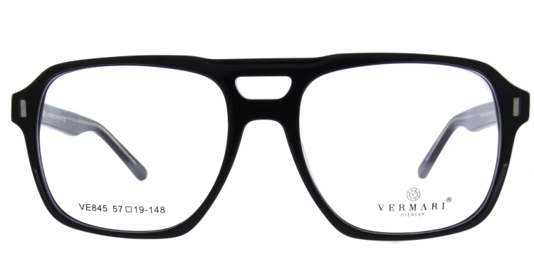 Oprawki Vermari Milano VE845 C1 unisex - prostokątne, czarne, widok z przodu