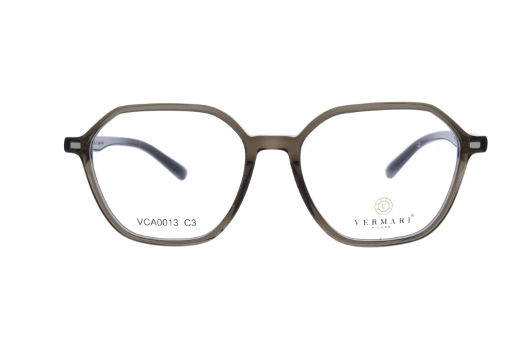 Oprawki clip-on unisex Vermari Milano VCA0013 C3 - przezroczysty szary, acetat, widok z przodu