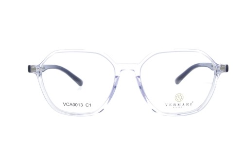 Oprawki clip-on unisex Vermari Milano VCA0013 C1 - transparentny szary, acetat, widok z przodu