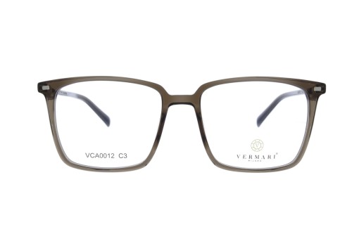 Oprawki clip-on unisex Vermari Milano VCA0012 C3 - przezroczysty szary, acetat+metal, widok z przodu