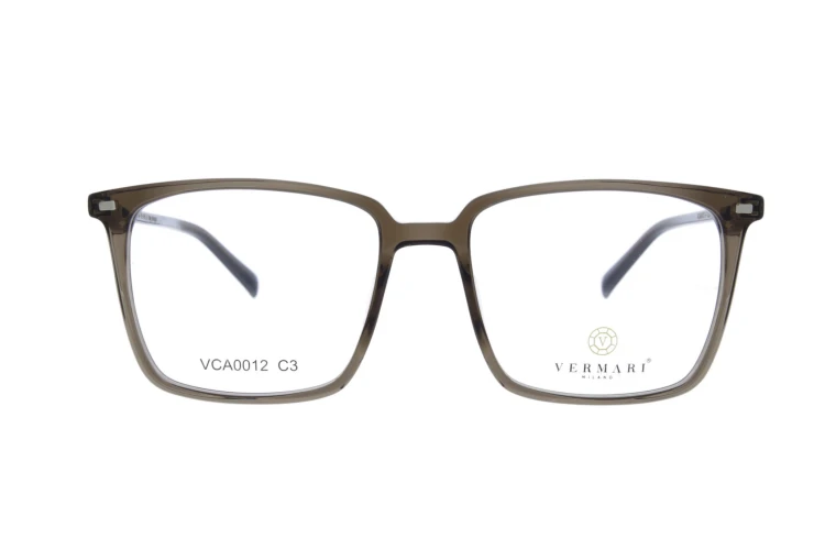 Oprawki clip-on unisex Vermari Milano VCA0012 C3 - przezroczysty szary, acetat+metal, widok z przodu