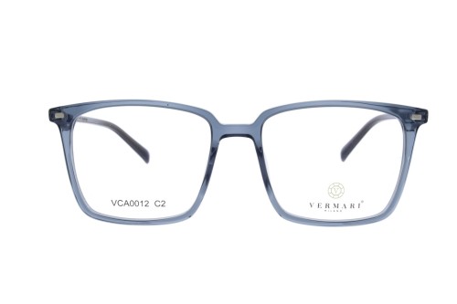 Oprawki clip-on unisex Vermari Milano VCA0012 C2 - przezroczysty niebieski, acetat+metal, widok z przodu