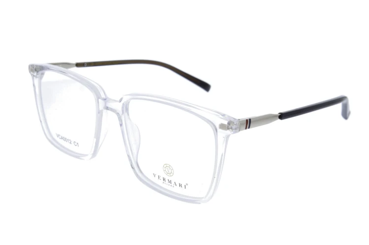 Oprawki clip-on unisex Vermari Milano VCA0012 C1 - przezroczysty, acetat+metal, widok z przodu
