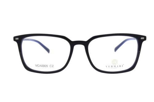 Oprawki clip-on unisex Vermari Milano VCA0005 C2 - czarne, acetat+metal, widok z przodu