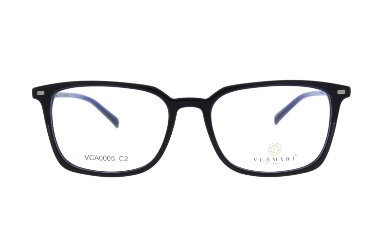 Oprawki clip-on unisex Vermari Milano VCA0005 C2 - czarne, acetat+metal, widok z przodu