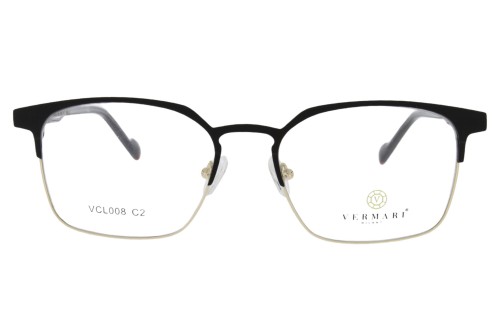 Oprawki clip-on unisex Vermari Milano VCL008 C2 - czarno-złote, metal, widok z przodu